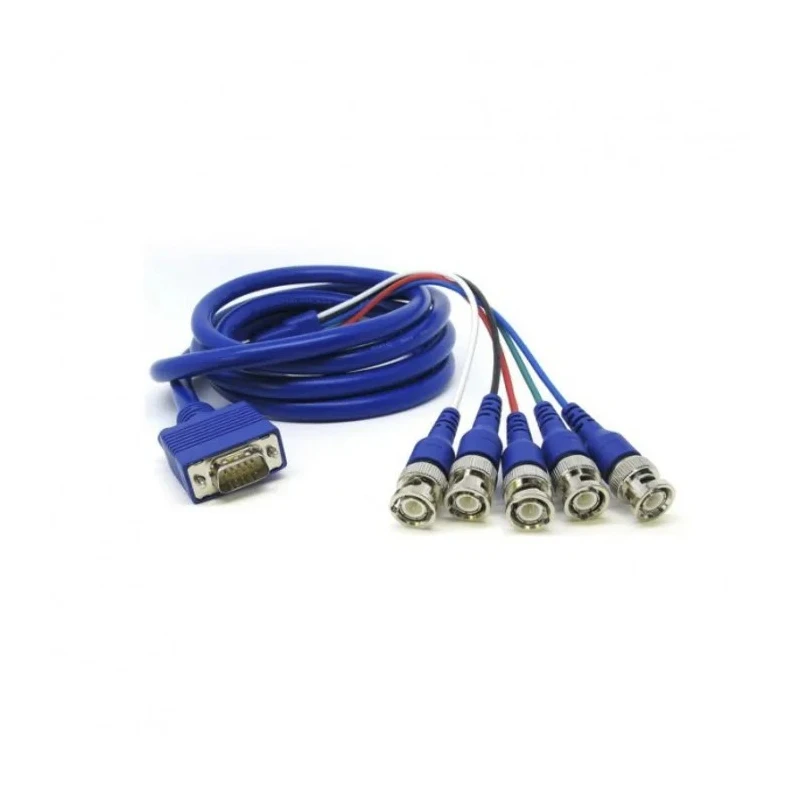 Van Damme VGA to BNC Cable Male to Male 5m Blue Polyvinyl Chloride 30V 104-600-605