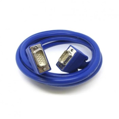 Van Damme Male VGA to Male VGA Cable, 2m, Blue Polyvinyl Chloride Jacket, 30V, 104-234-202