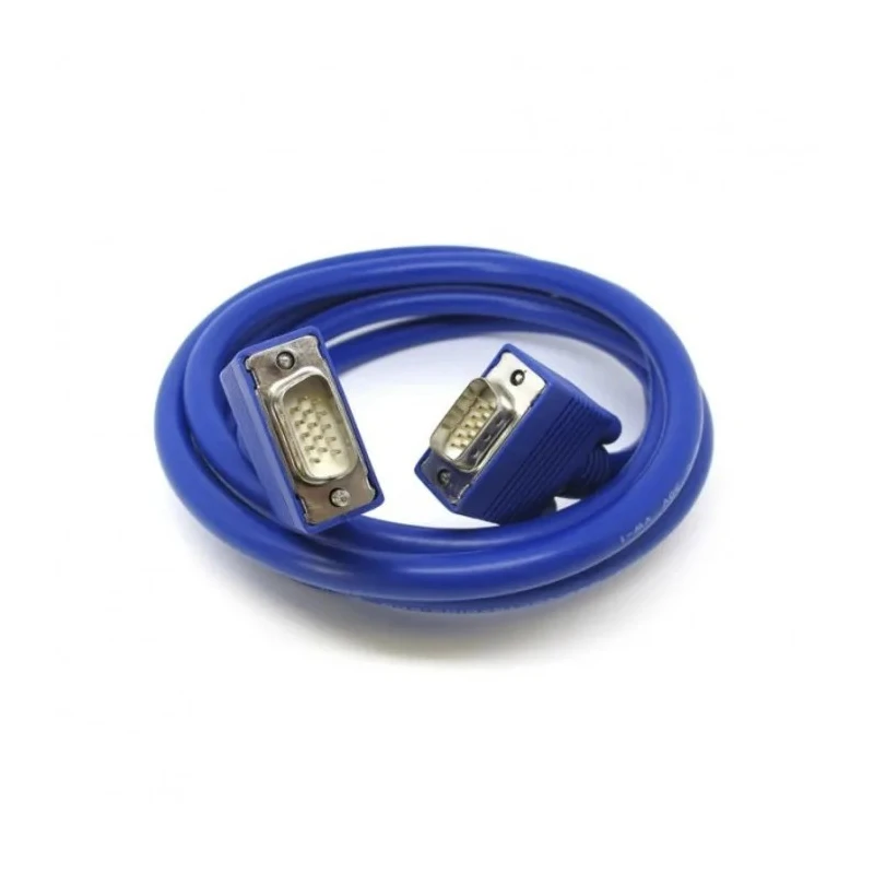 Van Damme Male VGA to Male VGA Cable, 2m, Blue Polyvinyl Chloride Jacket, 30V, 104-234-202