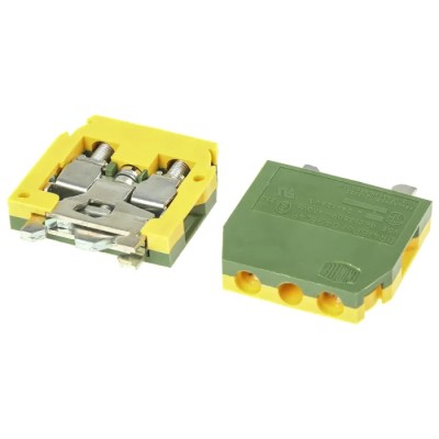 Entrelec SNA Series DIN Rail Terminal Block 1SNA160496R2600, Green/Yellow, 4mm², 1-Level, Screw, 30A
