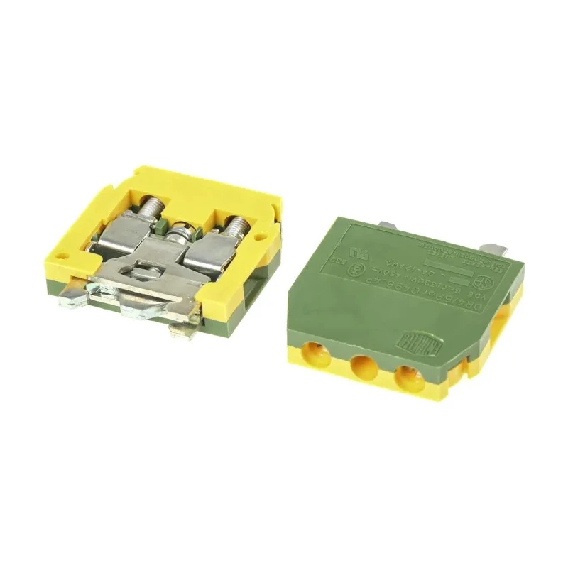 Entrelec SNA Series DIN Rail Terminal Block 1SNA160496R2600, Green/Yellow, 4mm², 1-Level, Screw, 30A