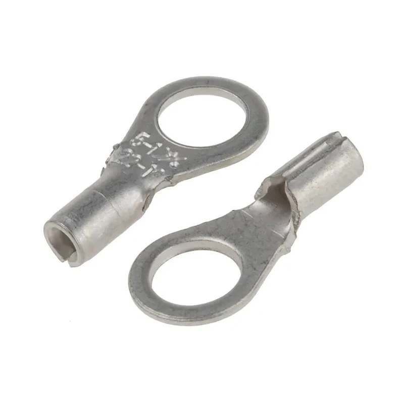 RS PRO Uninsulated Crimp Ring Terminal M5 Stud Size, 22 AWG–16 AWG Wire, Copper Tin-Plated 433-012