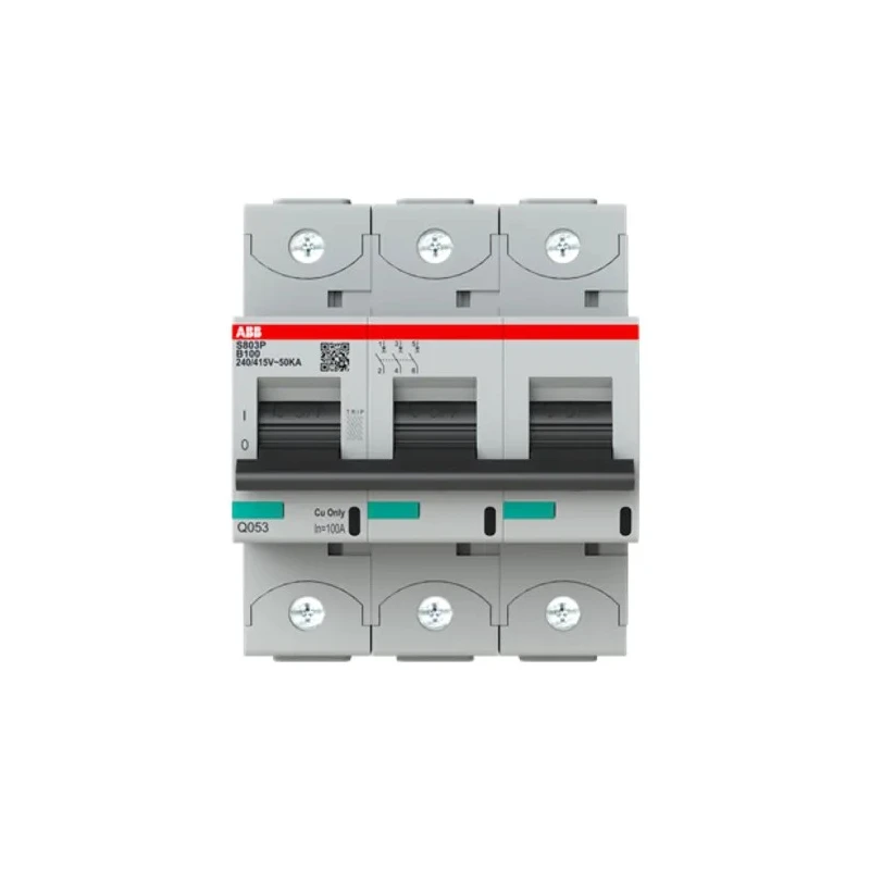 ABB S800S Miniature Circuit Breaker, 3-Pole, 100A, Type B, 690V AC, 250V DC, 50kA, High Performance 2CCG001221R0001