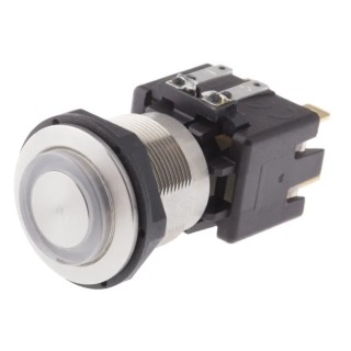 Schurter MSM LA 19 Series Illuminated Push Button Switch, Latching, Panel Mount, 19 mm Cutout, DPDT, Red 1241.6824.1121000