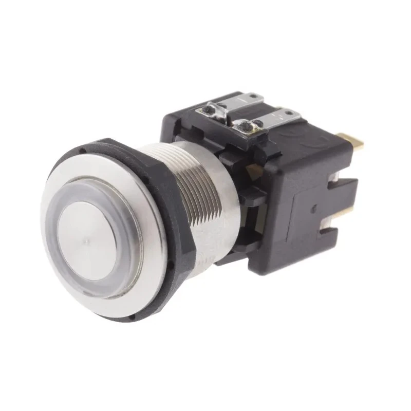 Schurter MSM LA 19 Series Illuminated Push Button Switch, Latching, Panel Mount, 19 mm Cutout, DPDT, Red 1241.6824.1121000