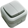 Timeguard Powerseal 2-Way Rocker Bell Push Light Switch TPSL02, IP55, 2 Gang, 230V, Polycarbonate, Satin Grey