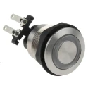 Schurter MSM LA 19 Series Push Button Switch, Latching, Panel Mount, 19 mm Cutout, DPDT, Green LED, IP00 1241.6824.1122000