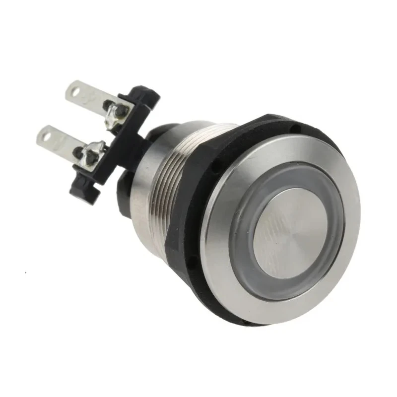 Schurter MSM LA 19 Series Push Button Switch, Latching, Panel Mount, 19 mm Cutout, DPDT, Green LED, IP00 1241.6824.1122000
