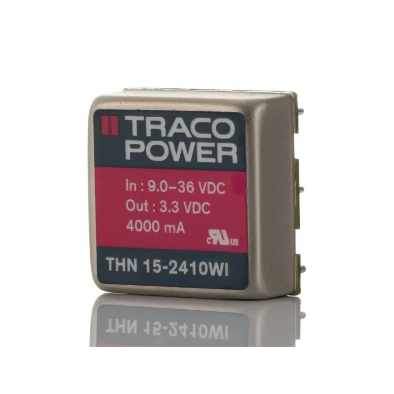 TRACOPOWER DC/DC Converter 3.3V Output, 4A, 9–36V Input, 15W, Through-Hole, -40°C to 85°C, THN 15-2410WI