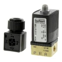 Burkert 3-Port Solenoid Valve, NC, Brass Body, 24V DC, 10 bar, 3.18 mm Port, 6014 Series 125333