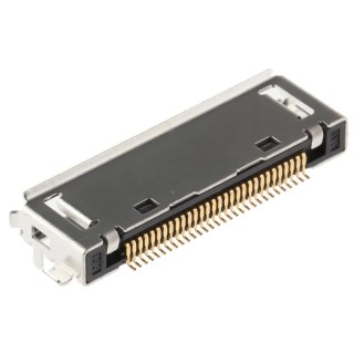 JAE DD1 Series Straight Surface PCB Socket, 30 Contacts, 1 Row, 0.5 mm Pitch, Solder, Surface Mount, 12A, 30V DD1R030HA1