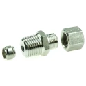 Legris Stainless Steel Straight Hexagon Coupler Pipe Fitting 1/4 in BSPT, 80 bar, 250°C, 316L - 1805 06 13