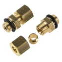 Legris Brass Pneumatic Compression Coupler, Male G 1/8 in to Female Metric 6 mm, 100°C Max, 0101 06 10