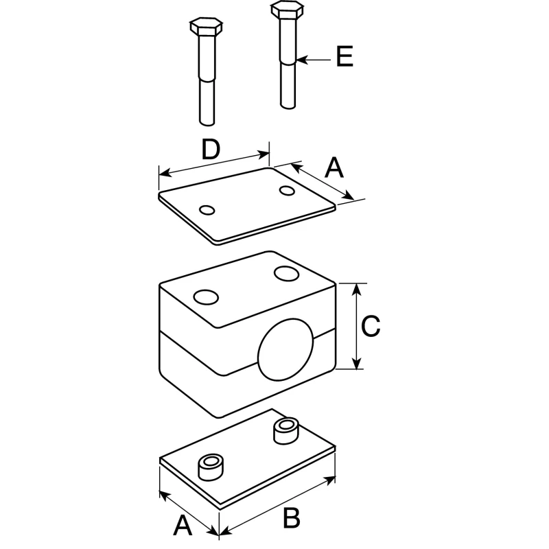Parker Polypropylene Tube Clamp for 18 mm OD Tube, 1.2 m Clamp Spacing, -30°C to 90°C, RAP3-218