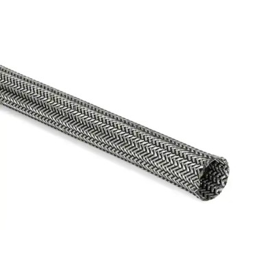HellermannTyton Expandable Braided Cable Sleeve Tin Plated Copper, PET, Grey/Black, 5–10mm 173-00600 HEGEMIP06-PET/SNCU-ML