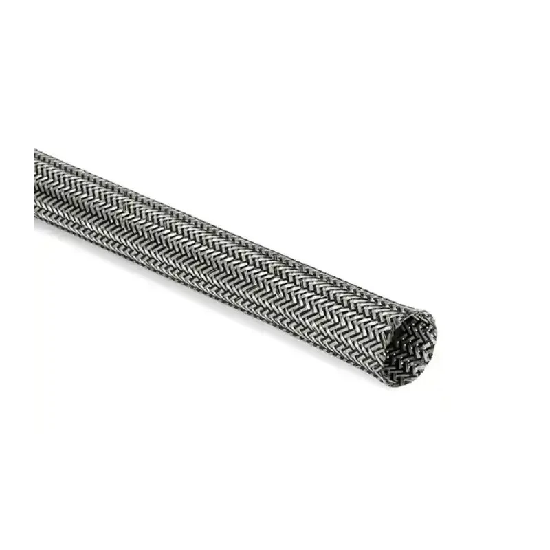 HellermannTyton Expandable Braided Cable Sleeve Tin Plated Copper, PET, Grey/Black, 5–10mm 173-00600 HEGEMIP06-PET/SNCU-ML