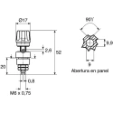 Hirschmann Test & Measurement 4 mm Red Terminal Post, 63A, 60V DC, M6 x 0.75 Thread Phenolic Resin 930136101