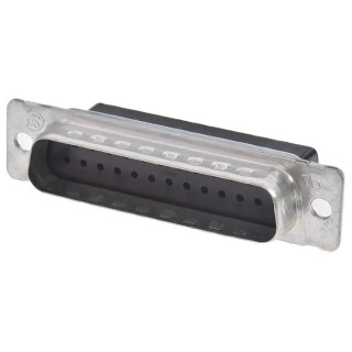 TE Connectivity AMPLIMITE HDP-20 25 Way Straight Cable D-Sub Connector Male 3.7A 250V Steel Shell Crimp 207464-2