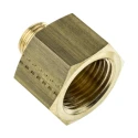Legris Pneumatic Brass Pipe Fitting Adapter Male G 1/4 in to Female G 1/2 in 250 bar 0169 13 21