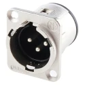Neutrik Through Hole XLR Connector, Straight, 50V, Male, 3 Way, Silver over Nickel Plating NC3MD-V
