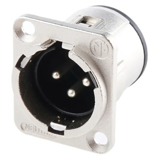 Neutrik Through Hole XLR Connector, Straight, 50V, Male, 3 Way, Silver over Nickel Plating NC3MD-V