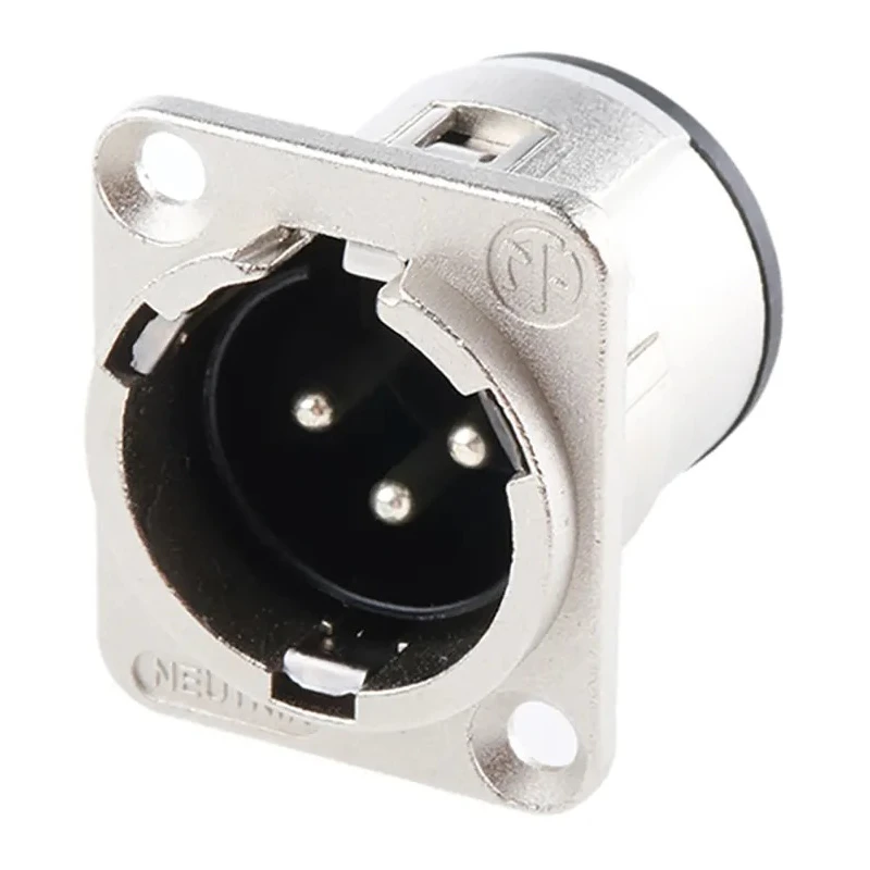Neutrik Through Hole XLR Connector, Straight, 50V, Male, 3 Way, Silver over Nickel Plating NC3MD-V