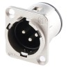 Neutrik Through Hole XLR Connector, Straight, 50V, Male, 3 Way, Silver over Nickel Plating NC3MD-V