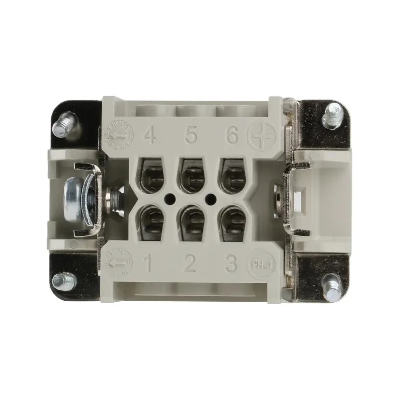 EPIC Heavy Duty Power Connector Module, 16A, H-BE Series, Female, 6 Contacts, 600V, Cable Mount, IP65, Copper 10191000