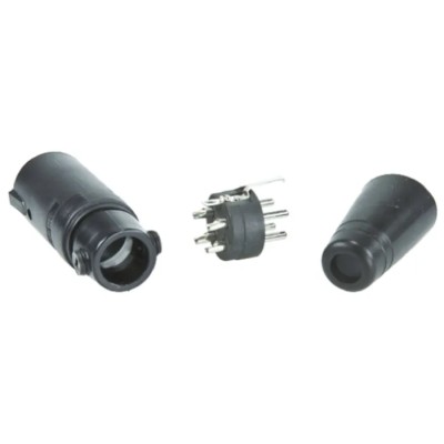Amphenol Industrial Straight Cable Loudspeaker Connector, 4-Way Male, 20A, Solder, Thermoplastic, Black AP412