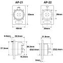 Amphenol Industrial Straight Cable Loudspeaker Connector, 4-Way Male, 20A, Solder, Thermoplastic, Black AP412