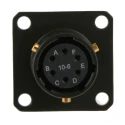 Amphenol Limited MIL Spec Circular Connector, 6 Contacts, Box Mount, Bayonet Lock, Female, Copper Tin, Olive, 62GB-12E10-06SN