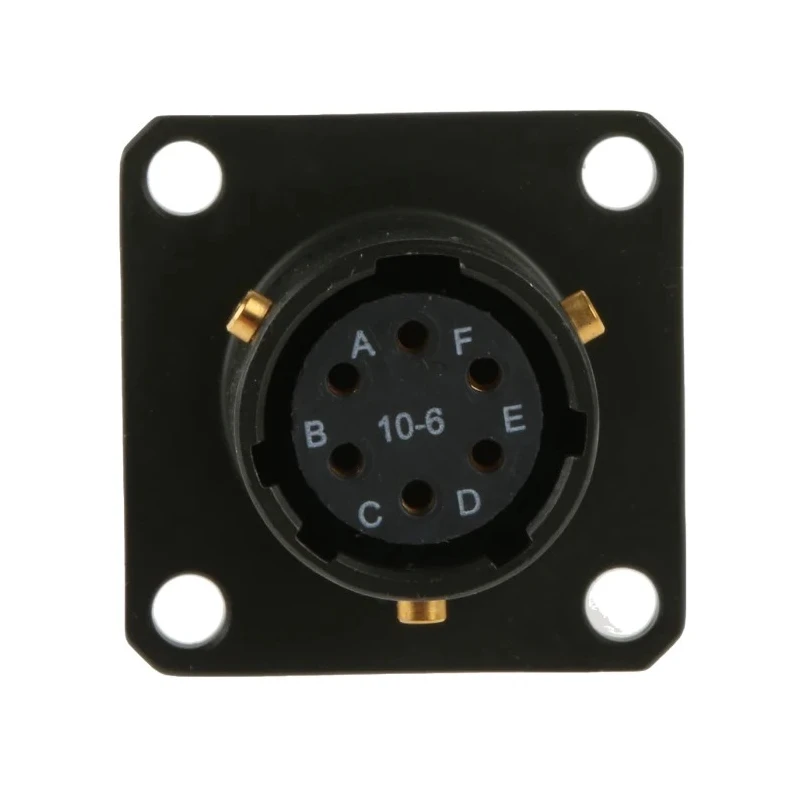 Amphenol Limited MIL Spec Circular Connector, 6 Contacts, Box Mount, Bayonet Lock, Female, Copper Tin, Olive, 62GB-12E10-06SN