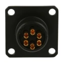 Amphenol Limited MIL Spec Circular Connector, 6 Contacts, Box Mount, Bayonet Lock, Female, Copper Tin, Olive, 62GB-12E10-06SN