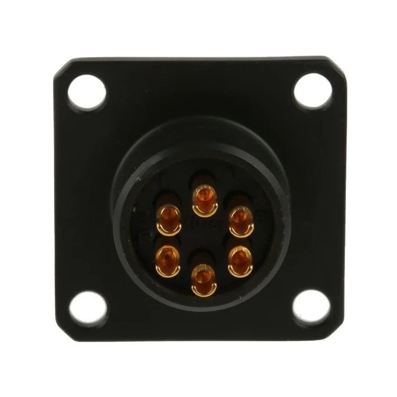 Amphenol Limited MIL Spec Circular Connector, 6 Contacts, Box Mount, Bayonet Lock, Female, Copper Tin, Olive, 62GB-12E10-06SN