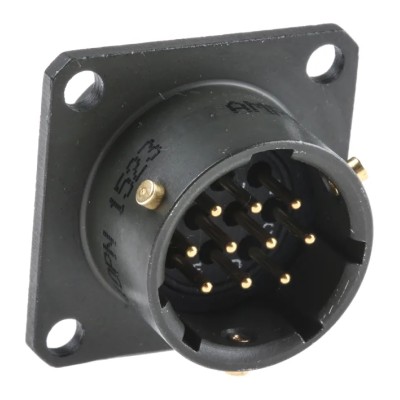 Amphenol Limited MIL Spec Circular Connector, 10 Way, Copper Tin Contacts, Olive Aluminium, Box Mount 62GB-12E12-10PN