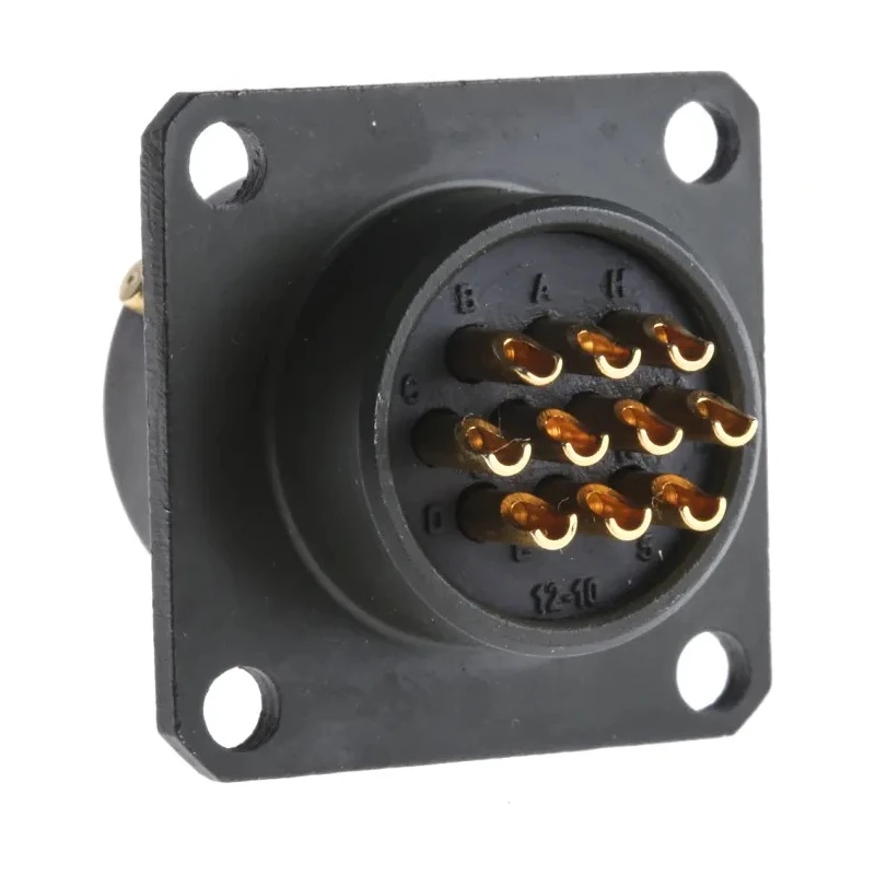 Amphenol Limited MIL Spec Circular Connector, 10 Way, Copper Tin Contacts, Olive Aluminium, Box Mount 62GB-12E12-10PN