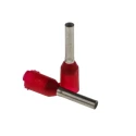 TE Connectivity Insulated Crimp Bootlace Ferrule, Red, 8 mm Pin Length, 1.4 mm Pin Diameter, 14 mm Overall Length 9021950000