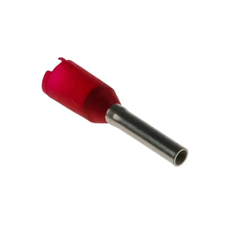TE Connectivity Insulated Crimp Bootlace Ferrule, Red, 8 mm Pin Length, 1.4 mm Pin Diameter, 14 mm Overall Length 9021950000