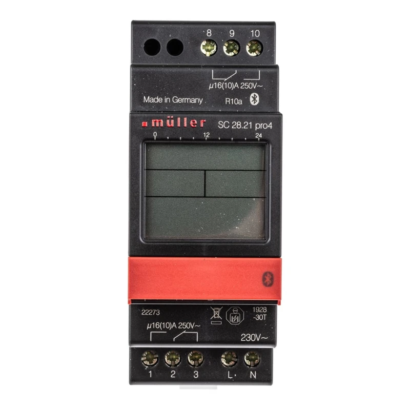 Muller Digital SC DIN Rail Time Switch, 2-Channel, 230V AC, Programmable, DPDT, SC 28.21 PRO4 230V 50-60HZ