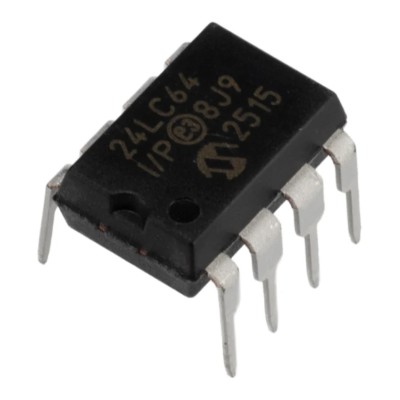 Microchip Serial EEPROM 64kB, 900 ns, 8-Pin PDIP, Serial-I2C, 24LC64-I/P