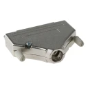 MH Connectors Zinc Straight D-Sub Backshell, 37 Way Strain Relief, Nickel Plated, Silver, MHDTZK37-RA-PC-K
