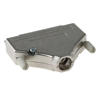 MH Connectors Zinc Straight D-Sub Backshell, 37 Way Strain Relief, Nickel Plated, Silver, MHDTZK37-RA-PC-K