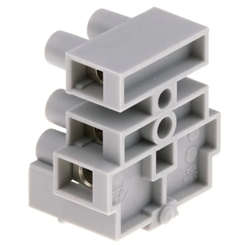 RS PRO Fuse Terminal Block, 3-Way, 10A, 250V, 6mm² Wire, Nylon Screw Panel Mount 452-625
