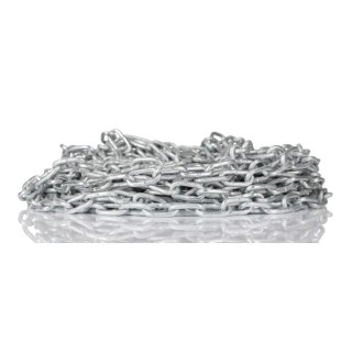 RS PRO Galvanised Steel Chain, Welded Link, 10 m Length, 14 mm Link Length, 2.5 mm Link Diameter, 37 kg Load Capacity 750-389