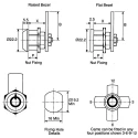 Euro-Locks a Lowe & Fletcher group Company Raised Bezel Tumbler Lock , Key Unlock, Panel-to-Tongue Depth 18mm 4303-0100BA