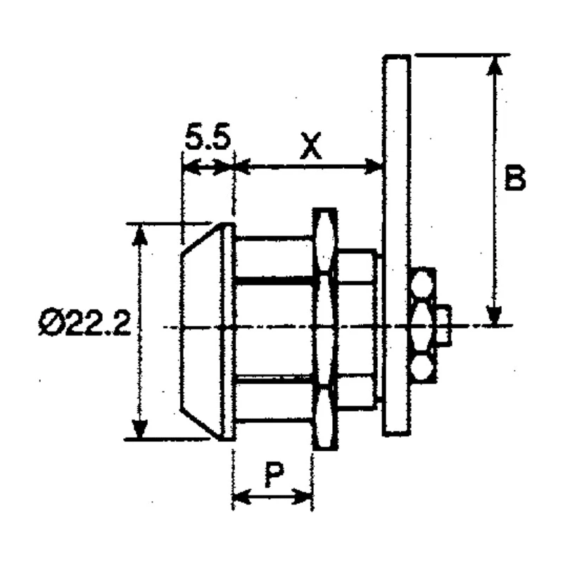Euro-Locks a Lowe & Fletcher group Company Raised Bezel Tumbler Lock , Key Unlock, Panel-to-Tongue Depth 18mm 4303-0100BA