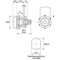 Euro-Locks a Lowe & Fletcher group Company Camlock 12 mm Panel-to-Tongue, 22.7 x 19.2 mm, Key Unlock, Zinc Plated 5500-0501BA