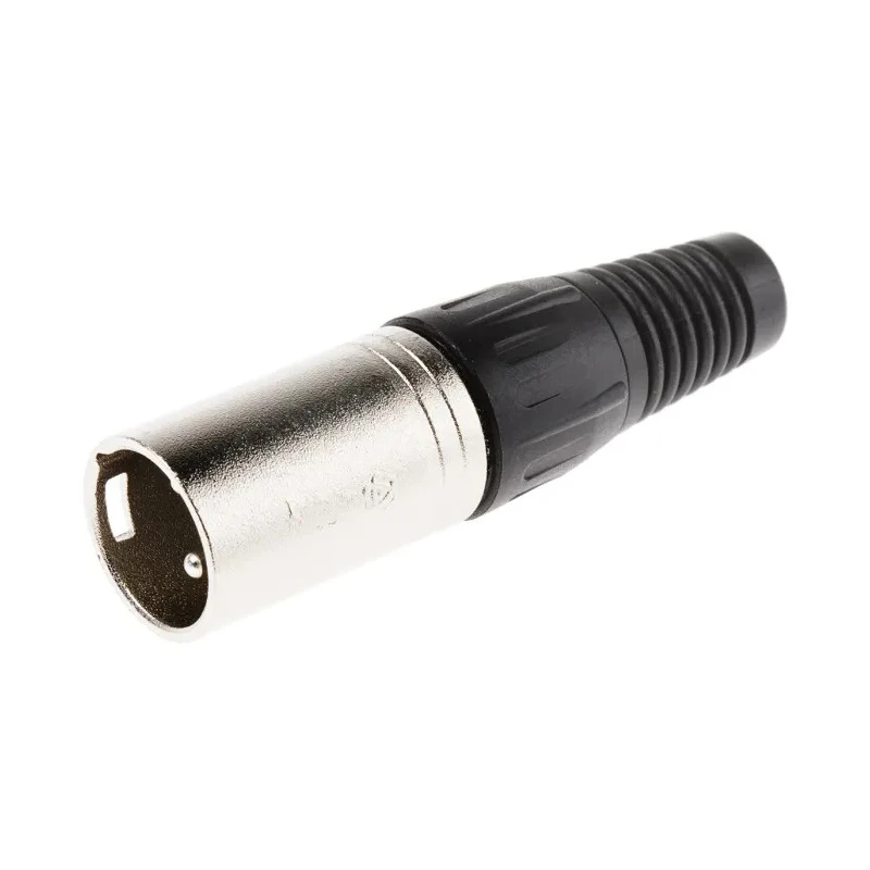 RS PRO XLR Connector Straight Male 3 Way Aluminium Zinc Alloy Housing Brass Contacts 457-998