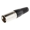 RS PRO XLR Connector Straight Male 3 Way Aluminium Zinc Alloy Housing Brass Contacts 457-998