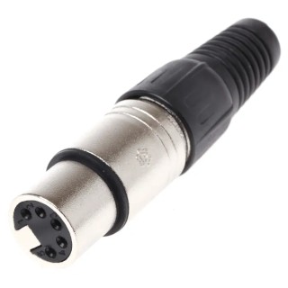 RS PRO XLR Connector Straight Cable Mount 250V AC Female 5 Way Silver Plated Zinc Housing 7.5A 457-964
